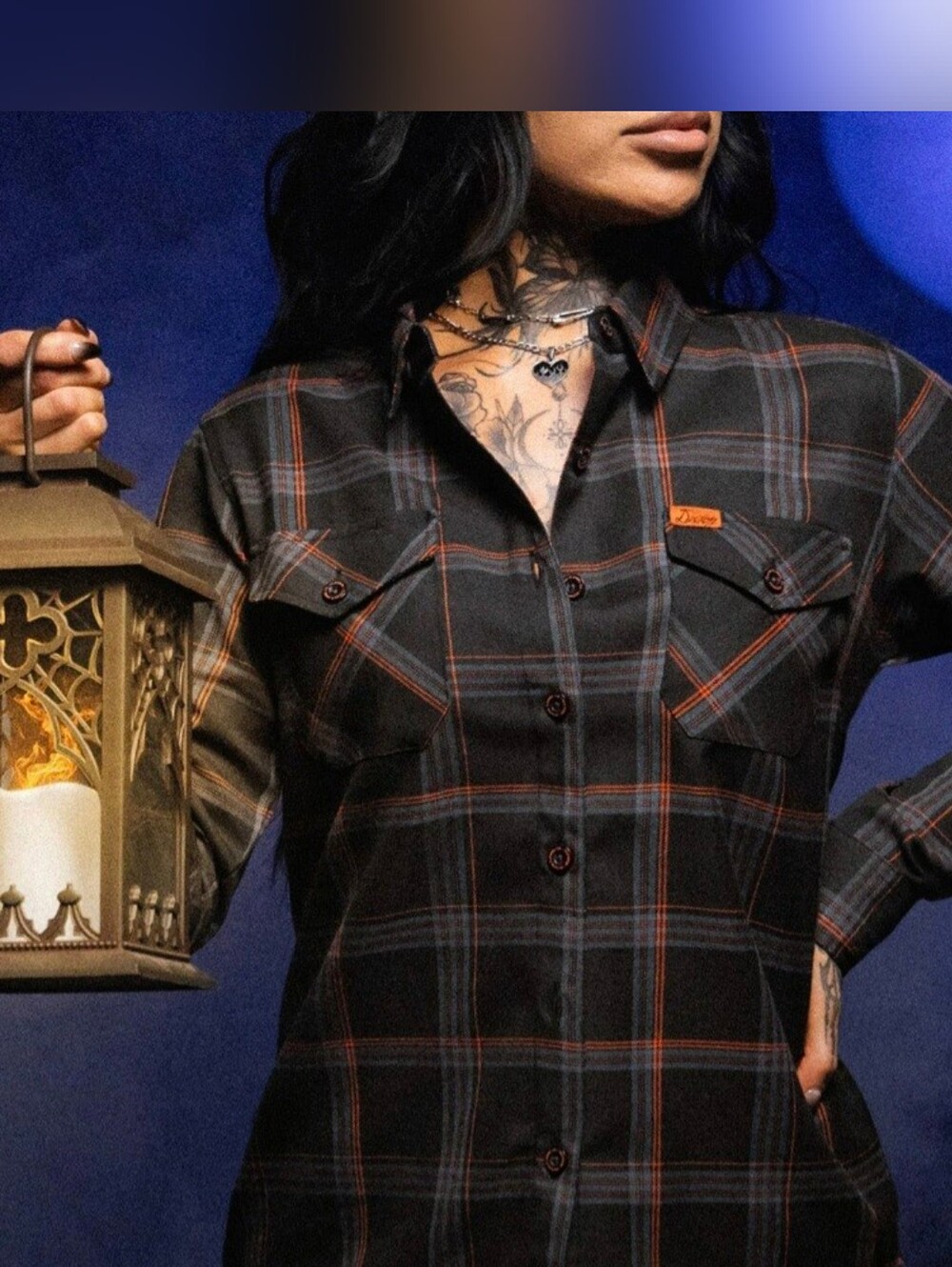 Ladies Dixxon Shirt Dark Gray Plaid Flannel Ready Gunner Pearl Snap Medium